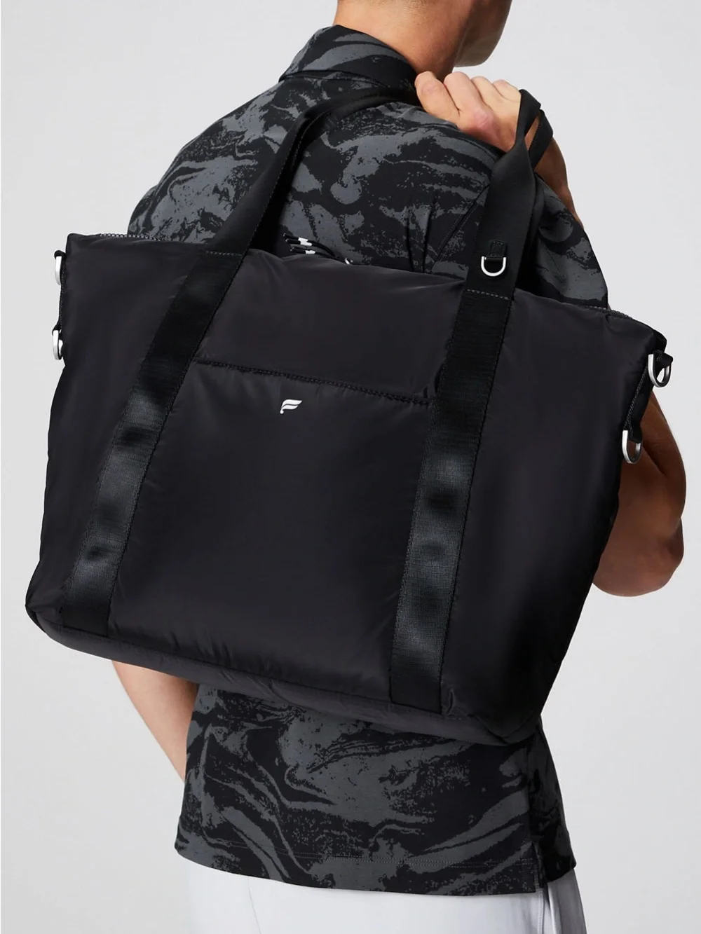 Fabletics Black Weekender Duffel Gym Travel Tote Carry-On Laptop School Bag
